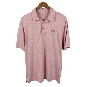 PO236 Mens Under Armour Loose Heat Gear Striped Polo Golf Shirt L